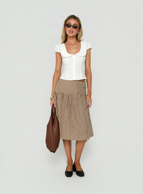 Gardinia Collared Button Down Top White