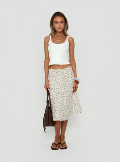 Olila Sequin Midi Skirt White Polka Dot