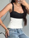 product Princess Polly Sleeveless Square Neck  Chantell Top Black / Cream