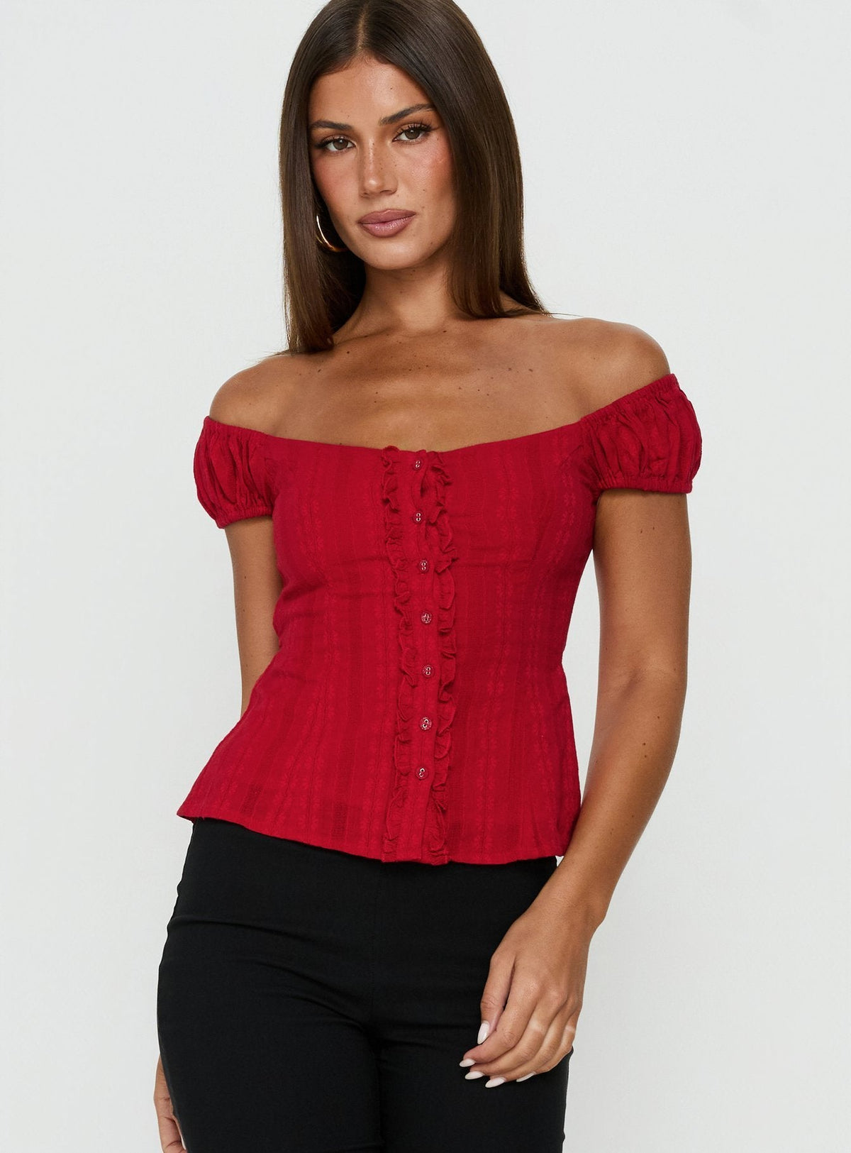 Gysella Off Shoulder Web-Top Rot