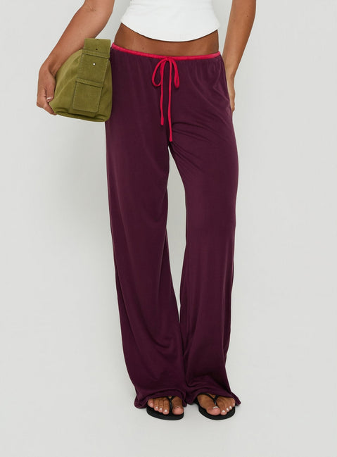 Jessika Ultra Low Trousers Red / Plum