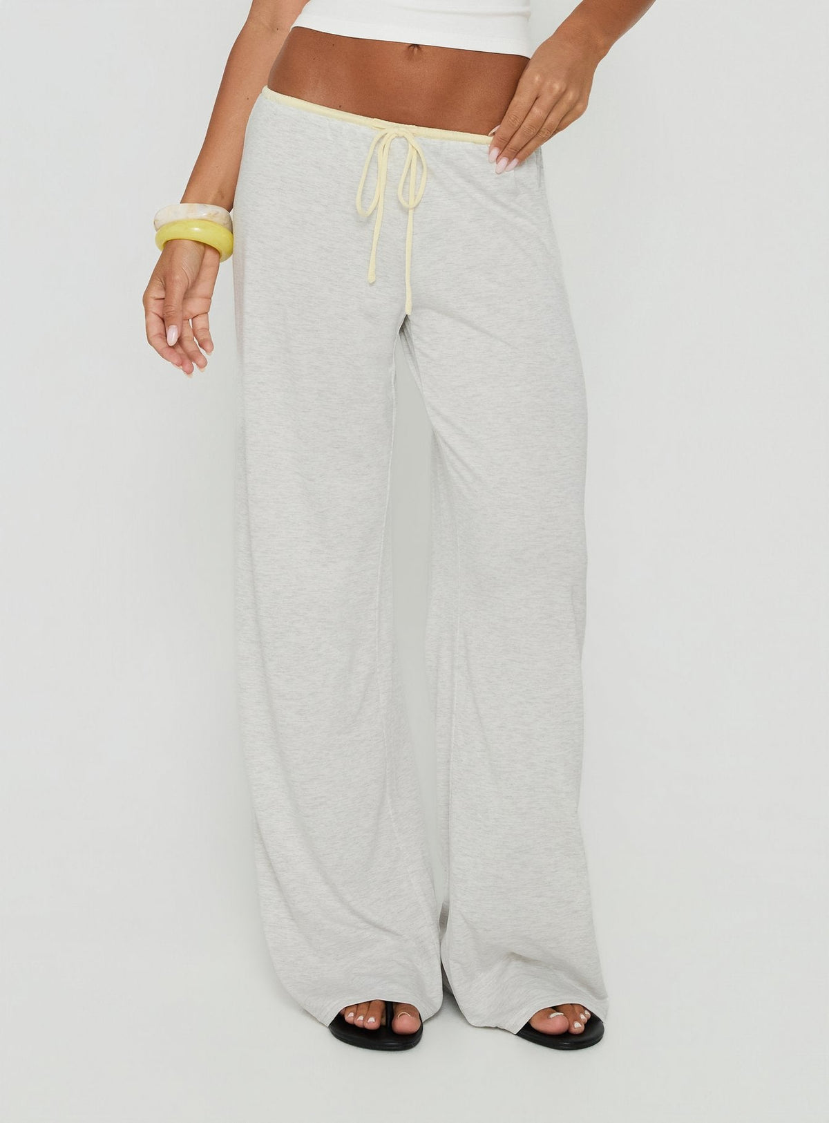 Jessika Ultra Low Trousers Yellow / Grey Marle