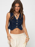 product Princess Polly Sleeveless V-Neck  Fyka Vest Top Denim