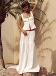 Tearose Linen Blend Maxi Skirt White Princess Polly  Maxi 