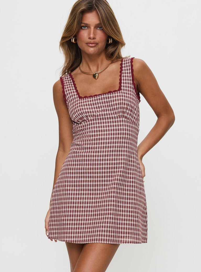 Dasha Mini Dress Red Check