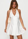 Pelagia Halter Scarf Tie Mini Dress White