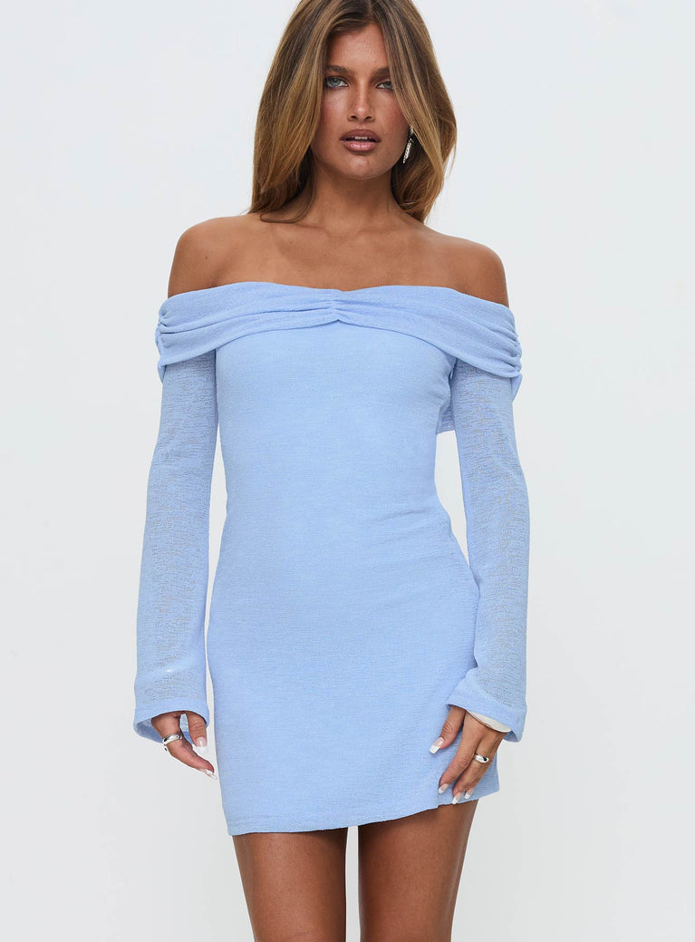 Stellaire Long Sleeve Mini Dress Blue