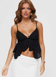 Crop top Halter neck tie, plunging neckline, elastic under bust Good stretch, lined bust