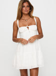 Anabelita Broderie Mini Dress White