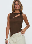 Realyze Cut Out Top Brown