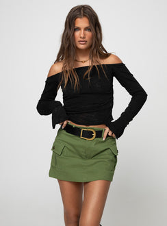 Yesenia Cargo Skort Olive Princess Polly mid-rise 