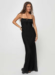 Princess Polly Square Neck  Noda Maxi Dress Black