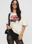 front view of model wearing Princess Polly 16 Shelby Tee White Half Sleeves Crew Neck 