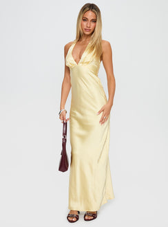 Good For You Halter Maxi Dress Lemon