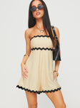 Gomiti Strapless Romper Beige / Black