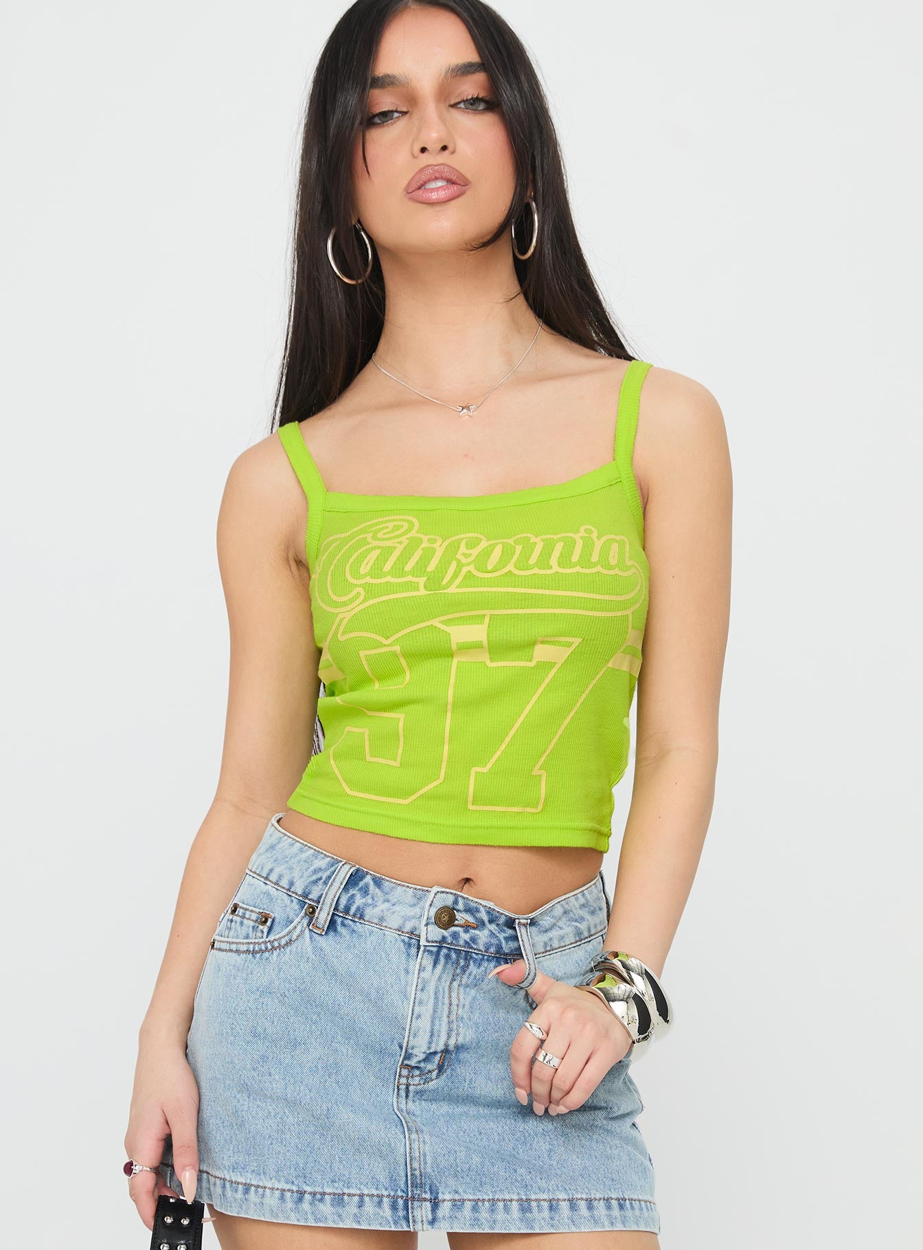 California 97 Sport Graphic Top Green