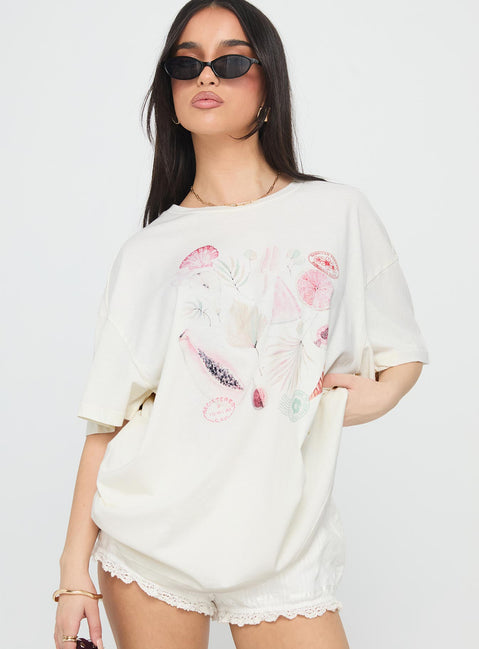 Hawaii Locale Oversized Graphic Tee Marshmellow