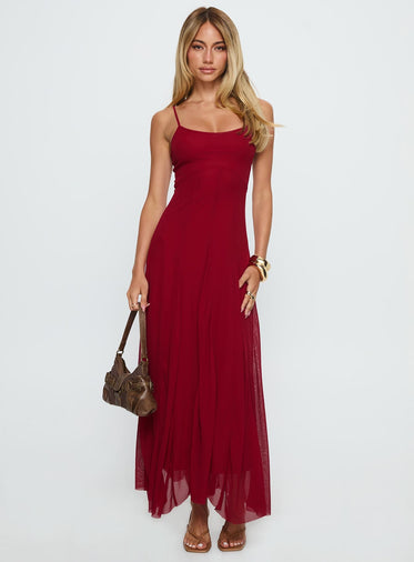princess polly red dresses fitted mini dress with long puffy Princess Polly Celena Red Strappy