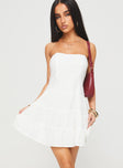 Estria Strapless Mini Dress White