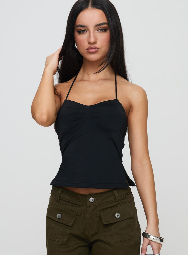 Rehna Halter Top Black