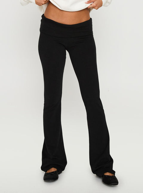 front view of model wearing Princess Polly Movement Yoga Pant Black 