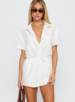 Palm Cove Playsuit White
