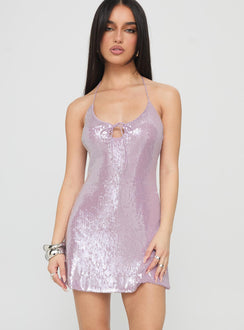 Moonchild Halter Mini Dress Lilac