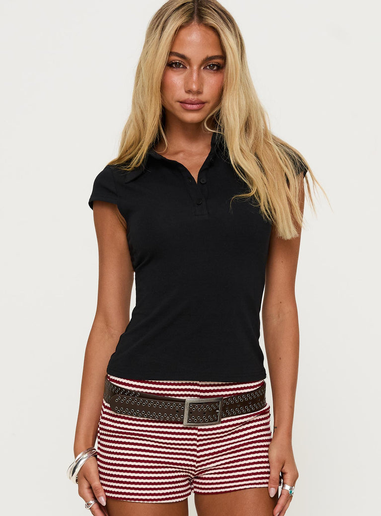 Prodigy Collared Polo Top Black