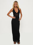 San Lorenzo Crochet Maxi Dress Black