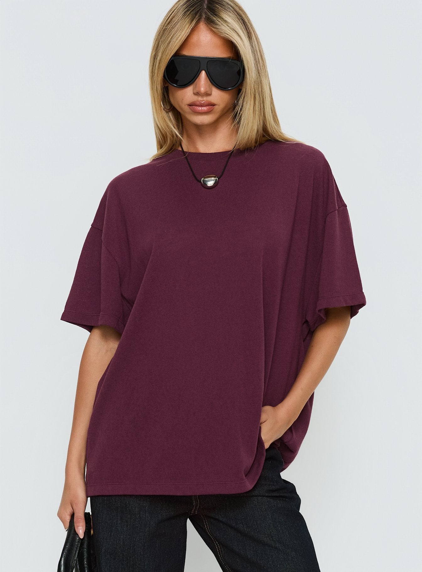 Zaydee Oversized Tee Cherry