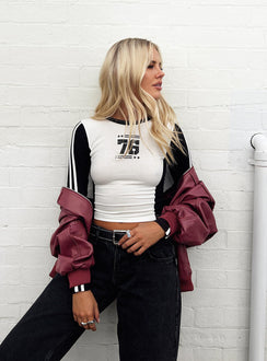 product Princess Polly Sleeveless High Neck  Letina Long Sleeve Top Black / White