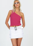 Front view of model wearing  front Iconic Cargo Mini Skirt White Tall Princess Polly  Mini Skirts 