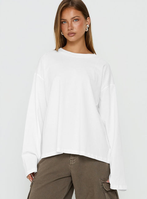 Settle Down Langarmshirt Weiß