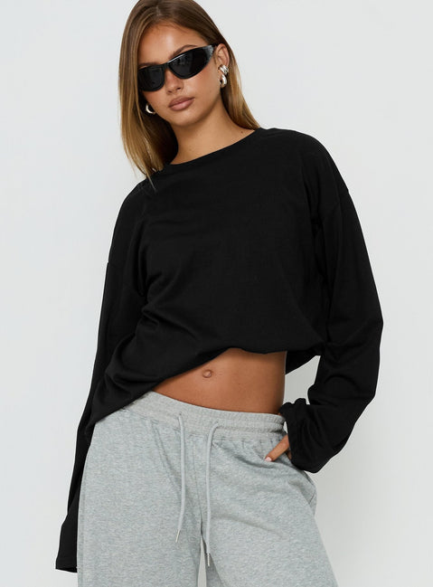 Settle Down Langarmshirt Schwarz