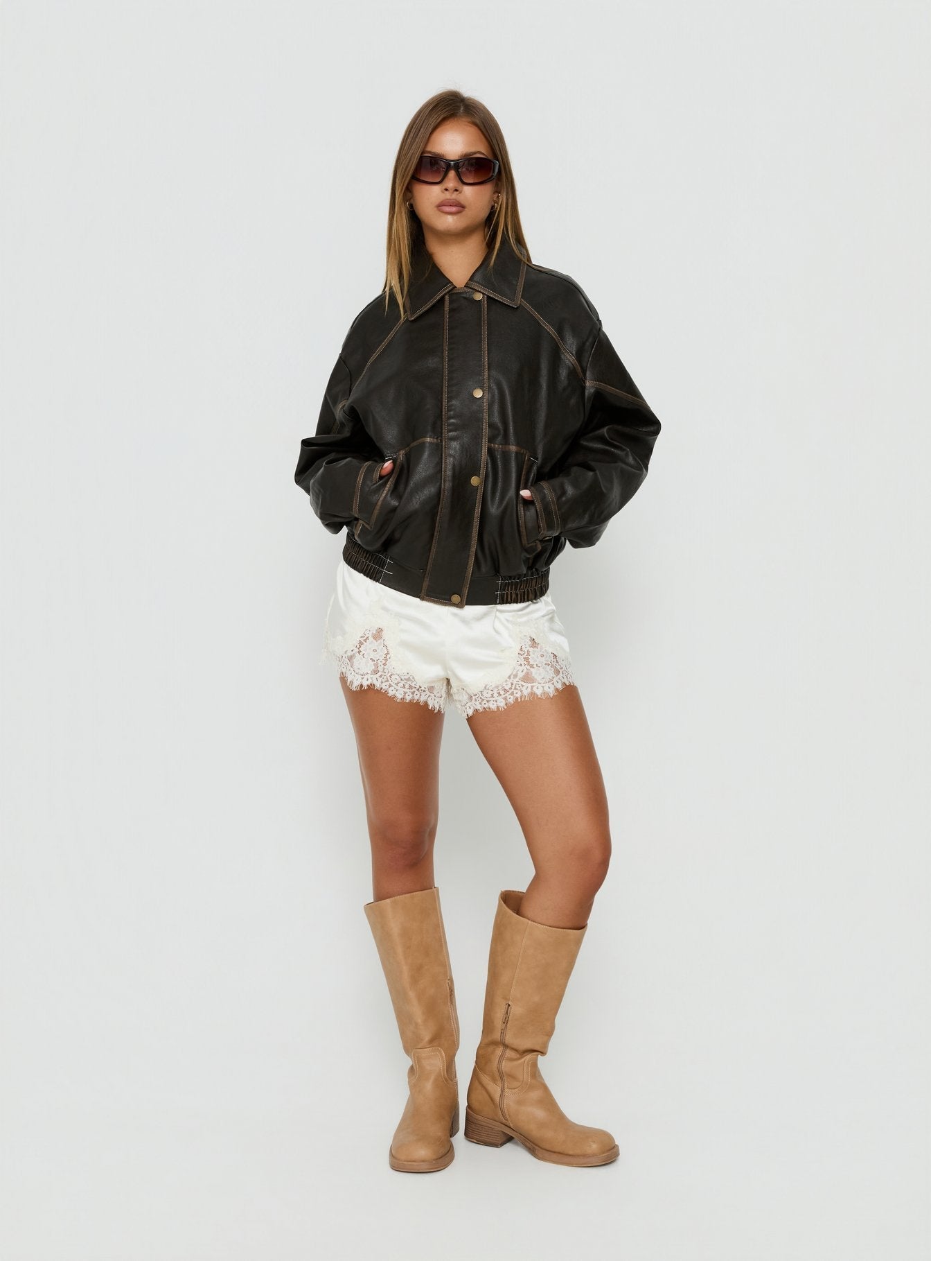 Jaxton Jacke aus Kunstleder, Braun