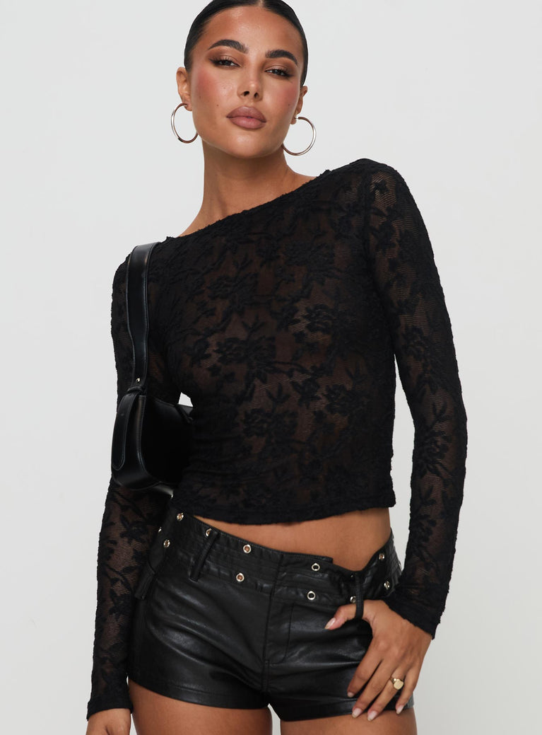 Martine Sheer Top Black