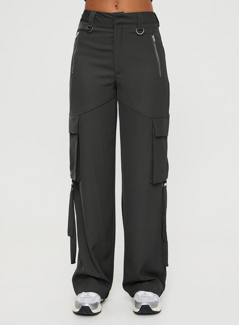 product Princess Polly  Matcha Silky Utility Cargo Pants Slate