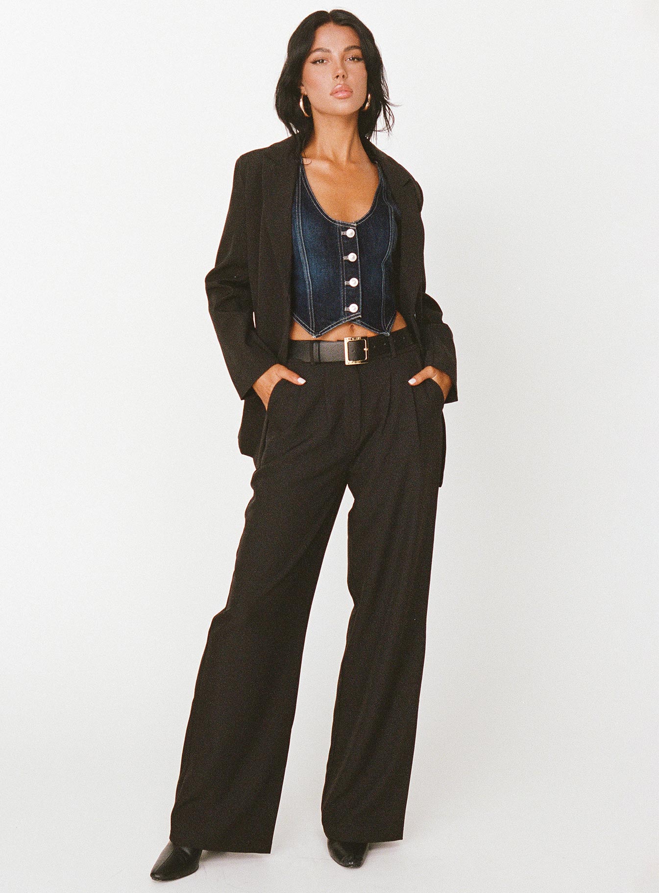 product Princess Polly High Waisted Pants  Archer Pants Black Lower Impact