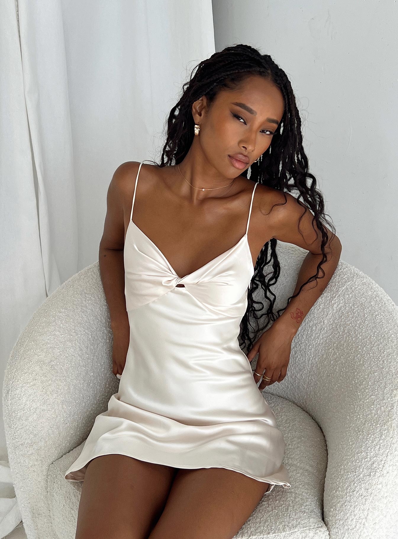 Marilyn Mini Dress Champagne | Princess Polly