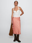 Living Color Maxi Skirt Orange Gingham