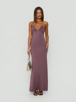 Esolda Ruched Low Back Maxi Dress Dusty Mauve