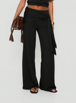 Hadlia Tie Waist Trousers Black
