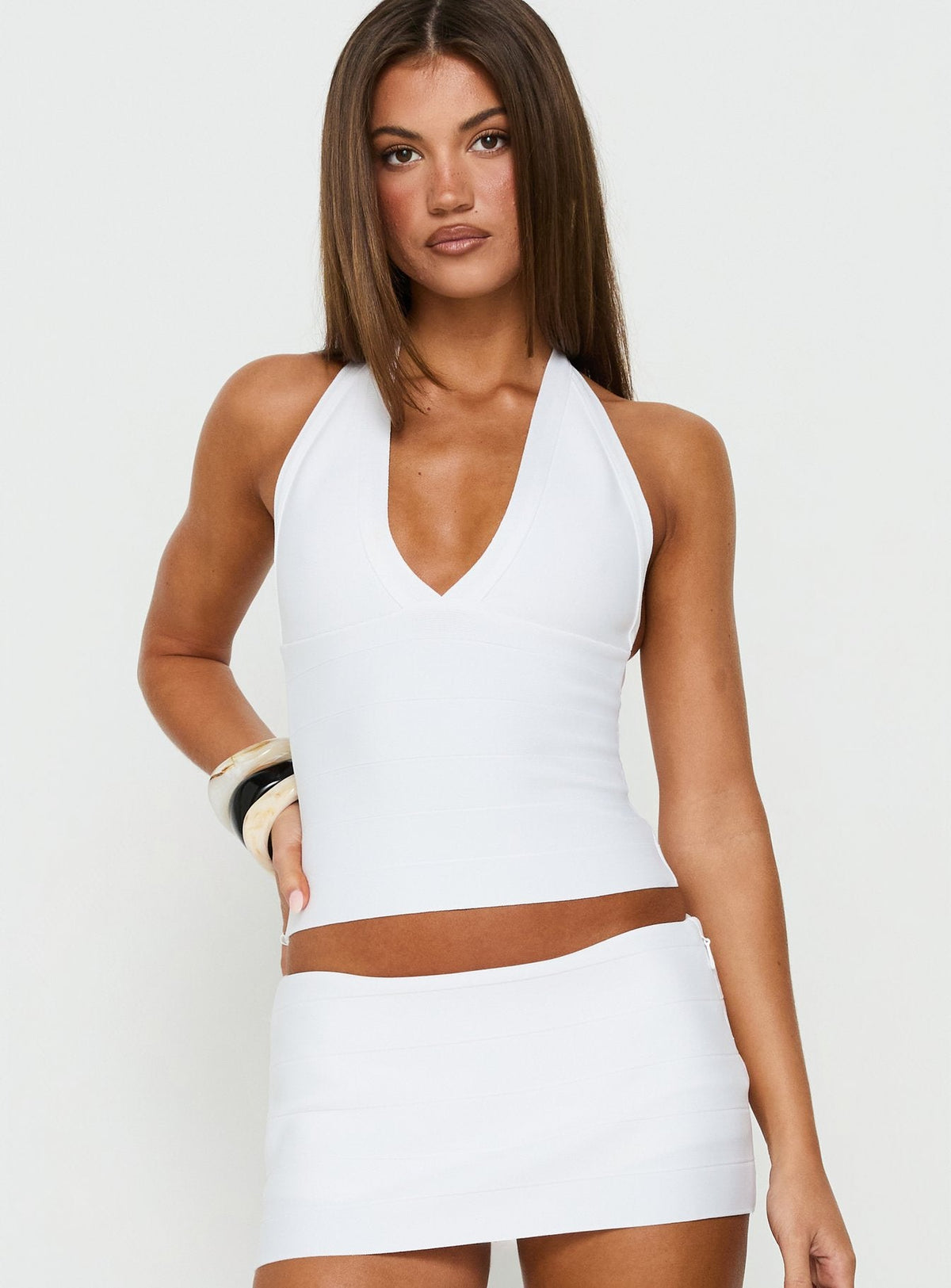 Viennah Bandage Halter Top White