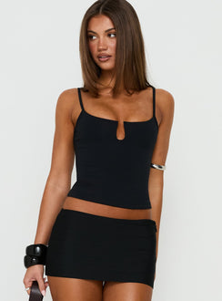 Daily Define Keyhole Cinched Vest Top Black