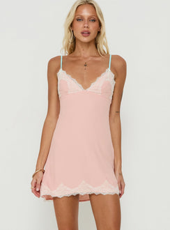 Calistta Mini-Kleid mit Spitzenbesatz Pink