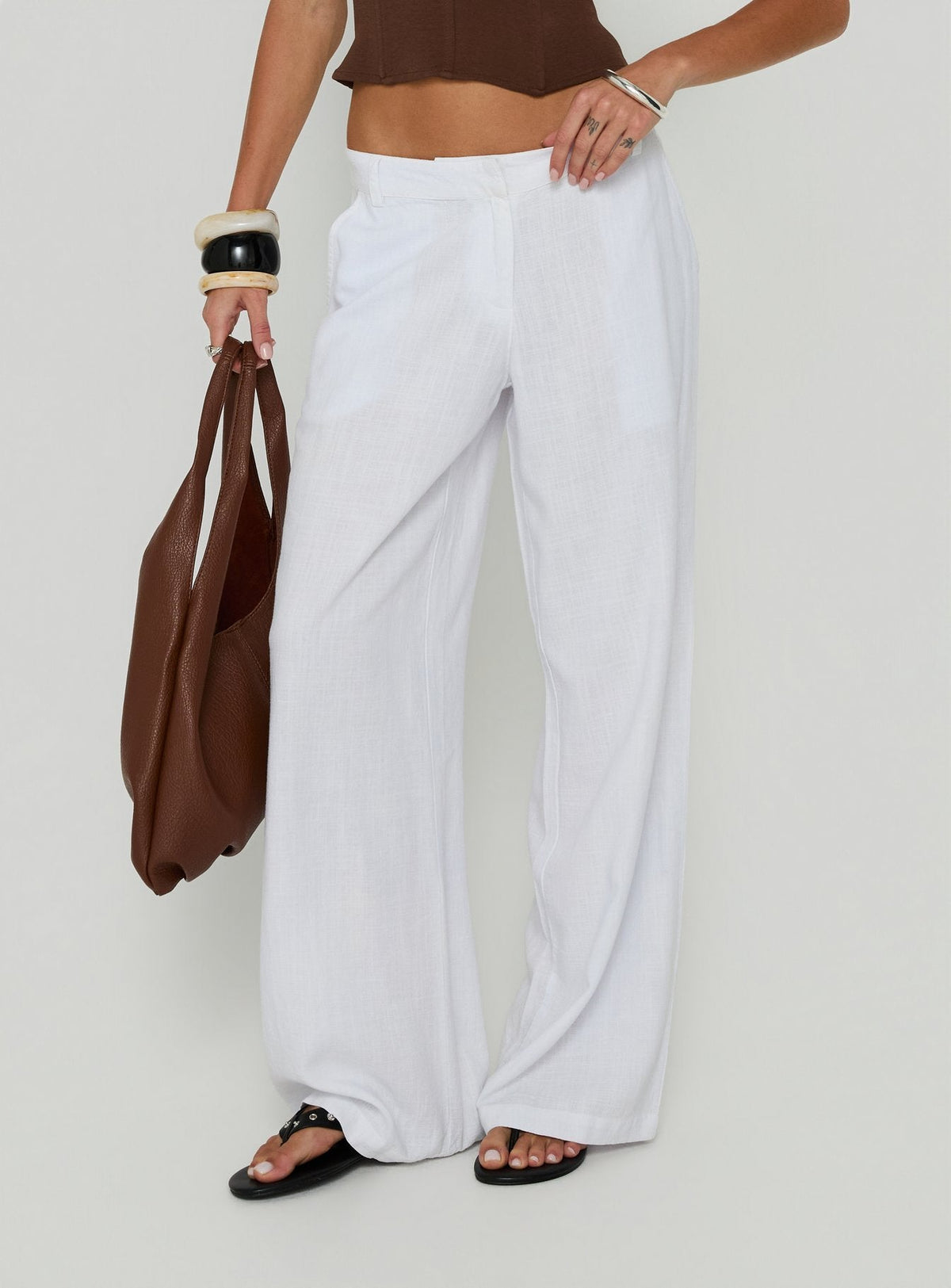 Syrena Tailored Wide Leg Pant White