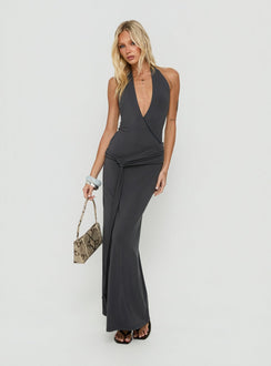 So Major Draped A-Line Maxi Dress Slate