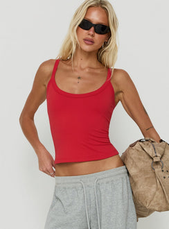 Kasper Tailliertes Longline Tanktop in Fiery Red
