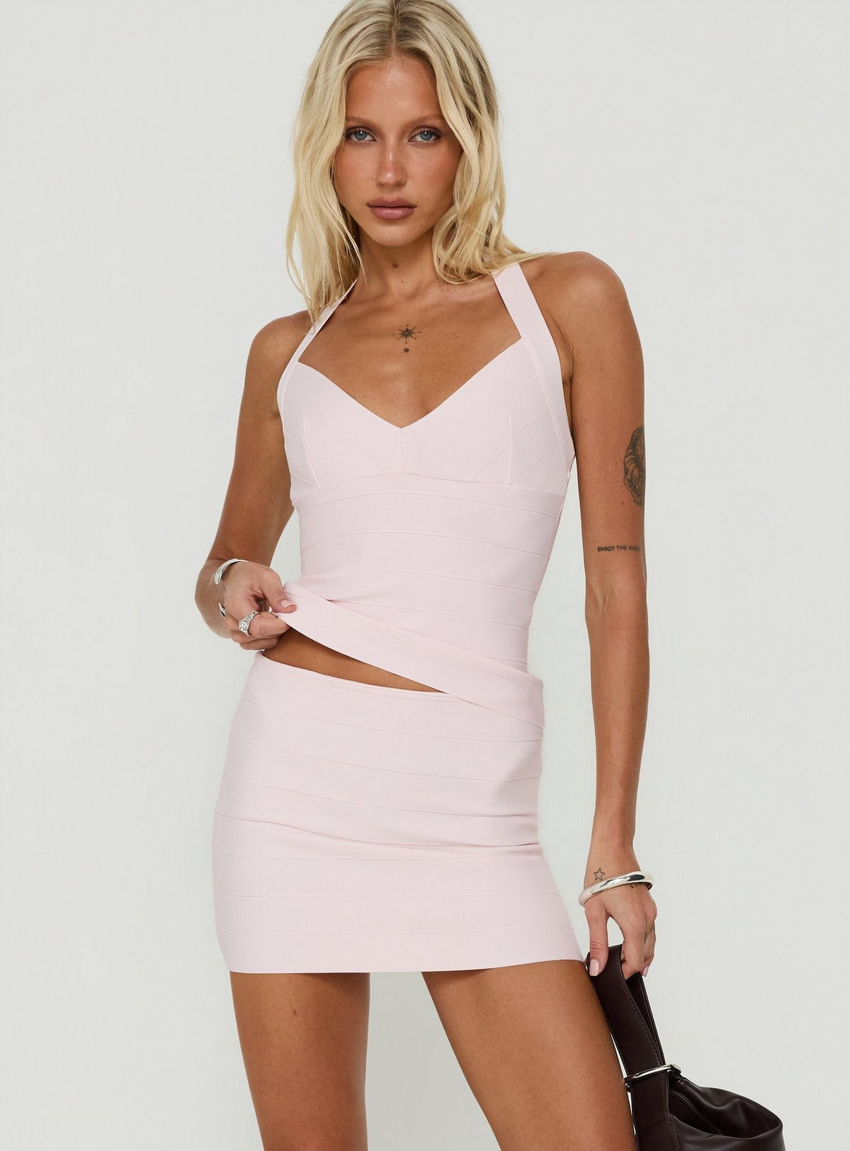 Justina Bandage Minirock Rosa