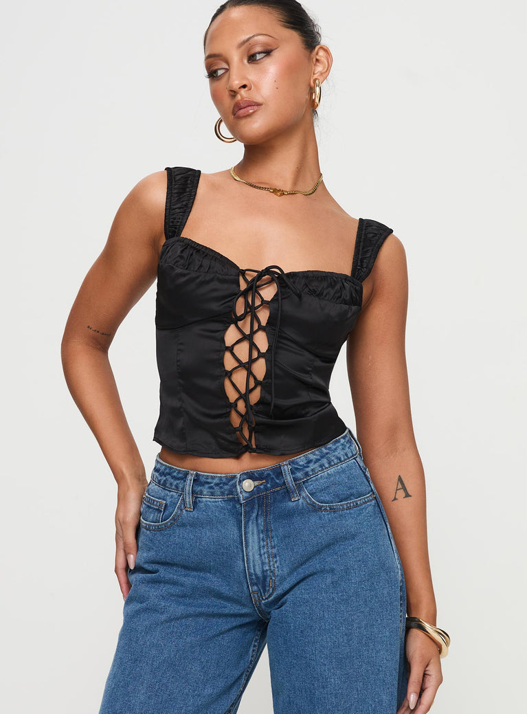 Arvelin Corset Top Black